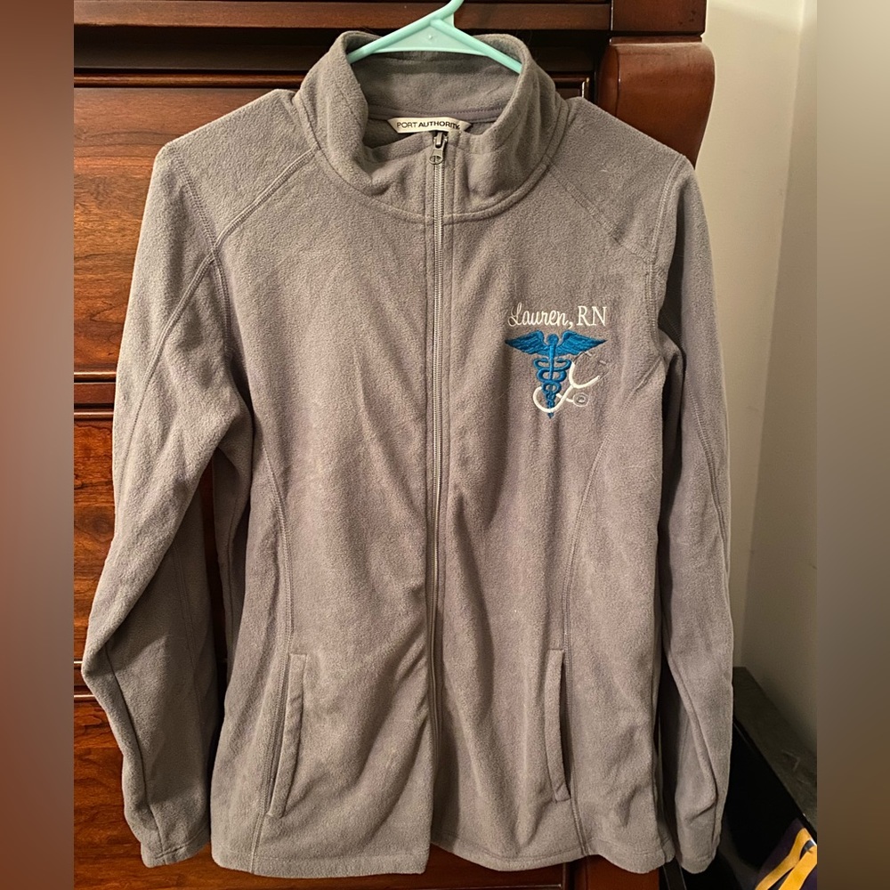 Lauren RN Registered Nurse Fleece Zip-Up Sweatshirt Jacket Healthcare